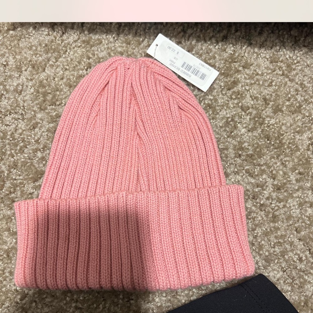 Supreme Pink Ribbed Beanie - Picture 3 of 5